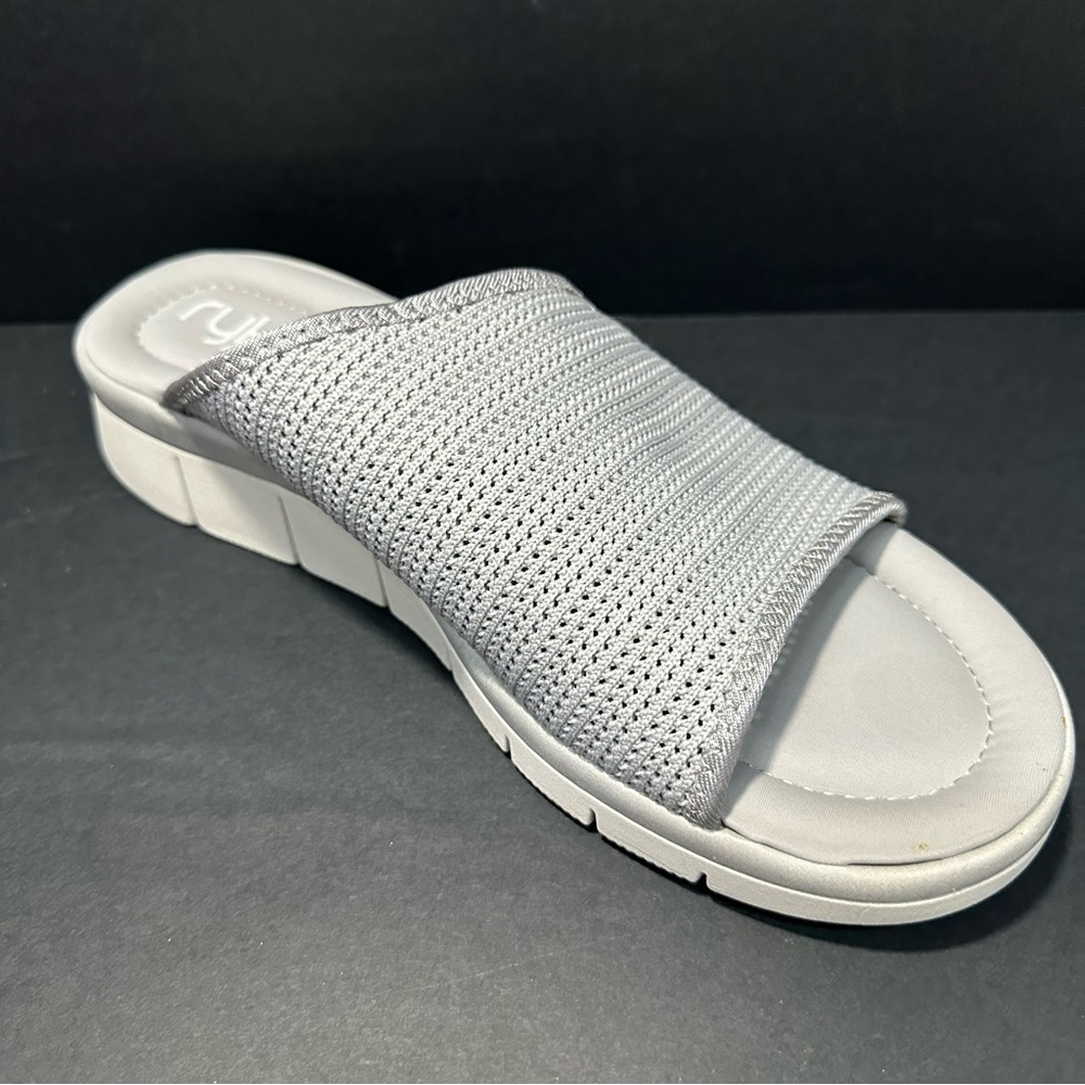 Ryka Ellie Women's Gray Slide Sandals size 11W New in box